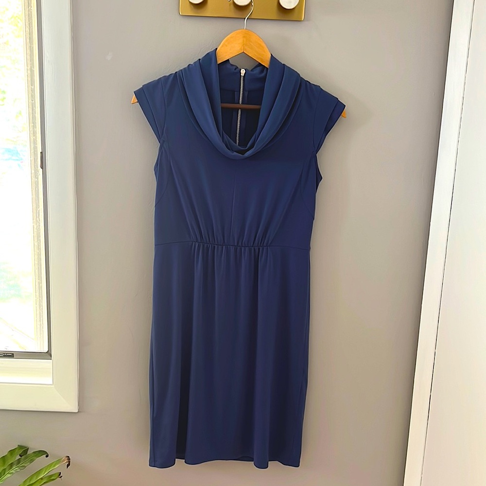 Max and Cleo cowl neck jersey dress